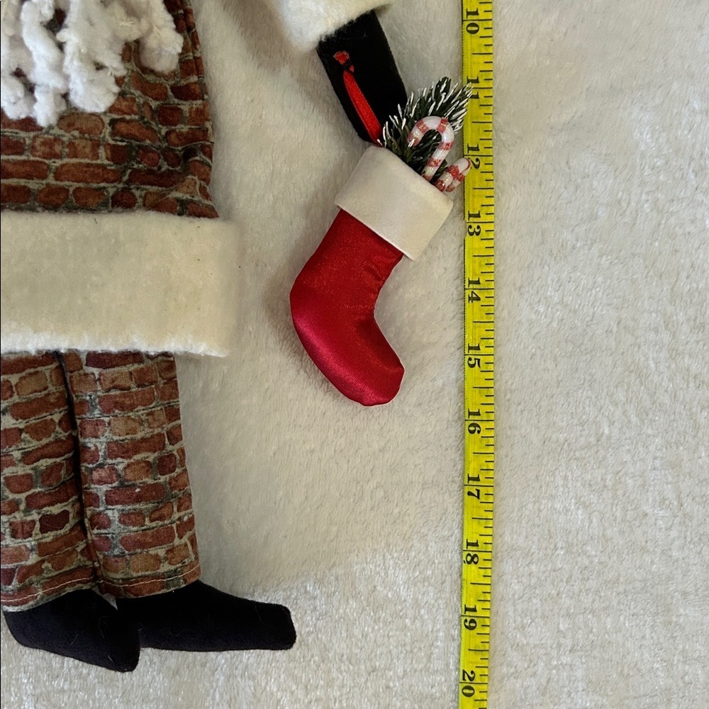 Festive Santa Claus Plush with Wreath and Stocking - Picture 6 of 9